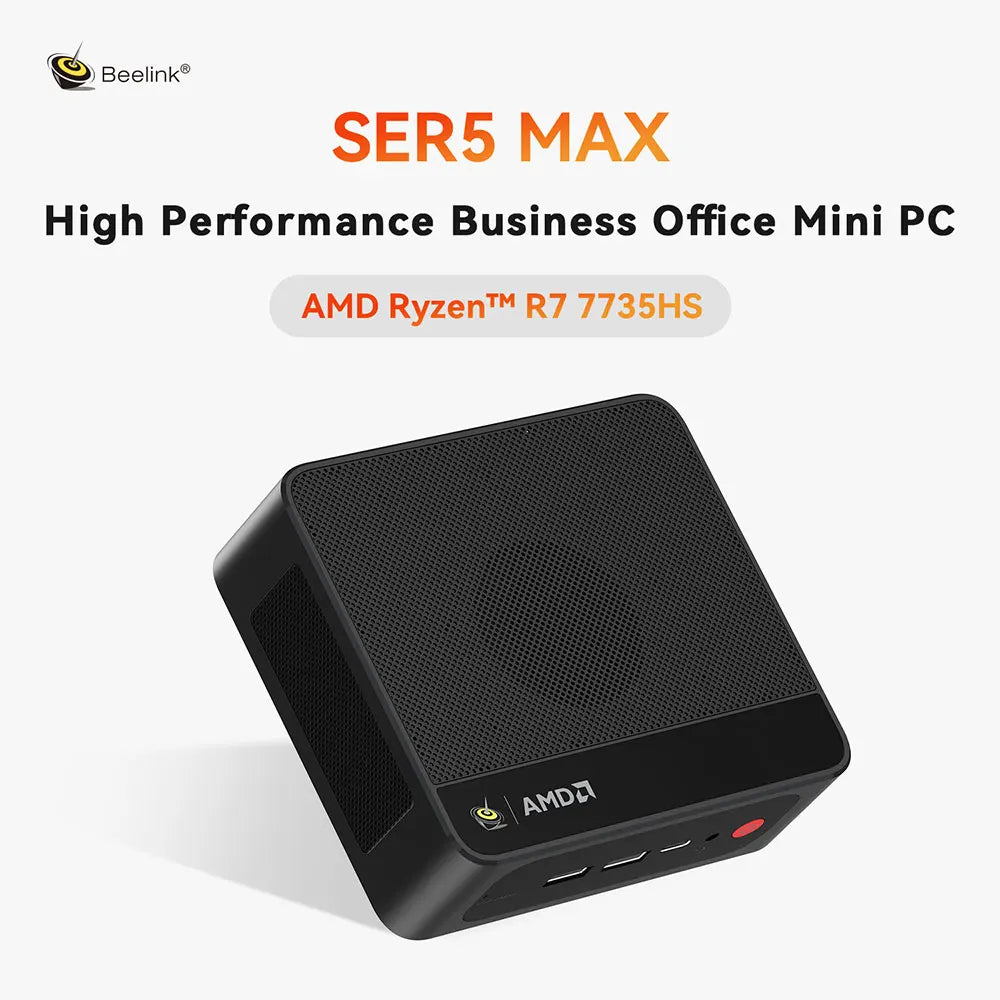 Beelink SER5 Max Mini PC – AMD Ryzen 7 6800U/7735HS, DDR5, WiFi 6, 2.5G LAN