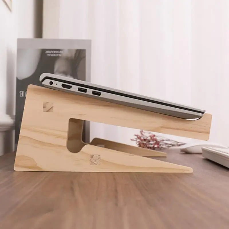 Wood Laptop Stand Lapdesk – Assembled Riser, Cooling Bracket, Reinforced Support Base