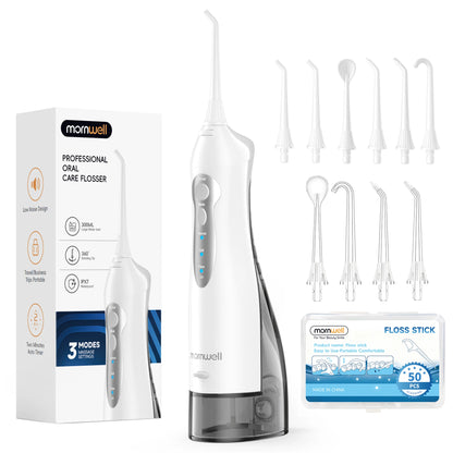 Mornwell D52 Cordless Water Flosser – 4 Jets, 3 Modes, IPX7 Waterproof