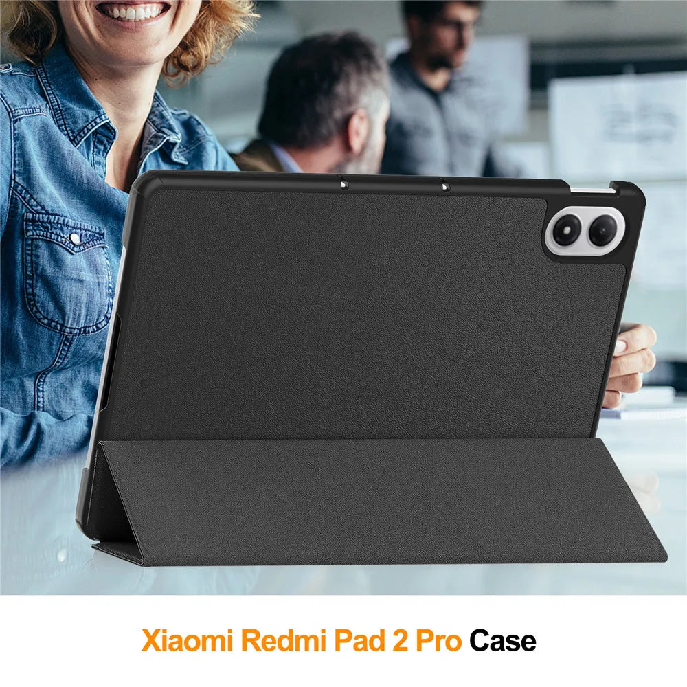 Smart Case for Xiaomi Redmi Pad 2 Pro 12.1" (2025) | Folding Flip Stand | Auto Sleep/Wake | Tablet Cover