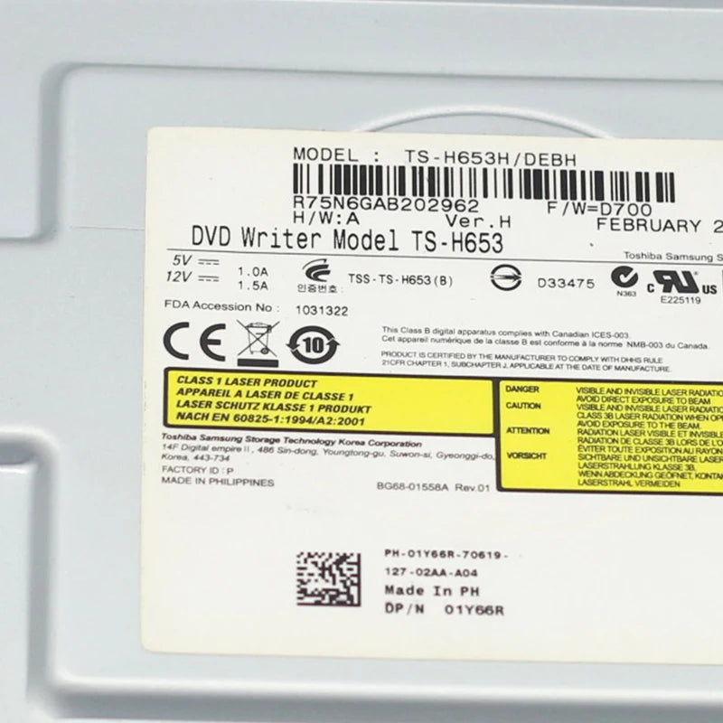 TS-H653H DVD-RW SATA Optical Drive for HP Desktop PC – Windows 7 / 10 Compatible