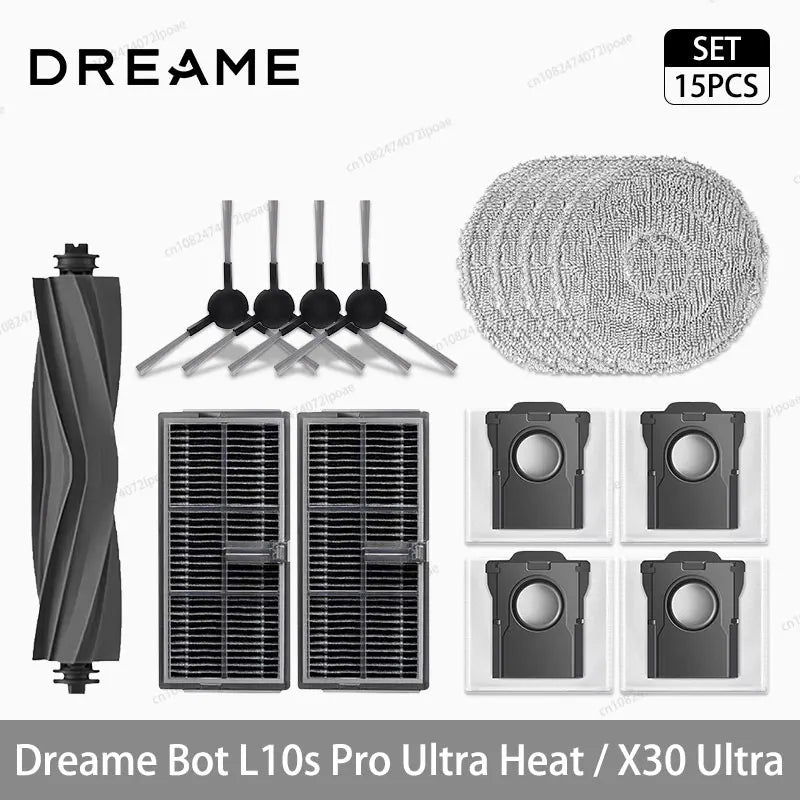Dreame L10s Pro Ultra Heat / X30 Ultra Robot Vacuum Spare Parts – Brush, Filter, Mop & Dust Bag