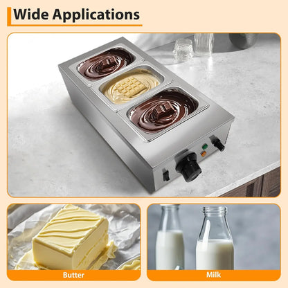 Chocolate Melting & Tempering Machine – 2/3 Tank Stainless Steel with Lid