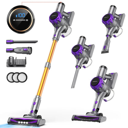 YISORA S3P Cordless Vacuum Cleaner – 40Kpa, 55 Min, Touchscreen, Pet Hair