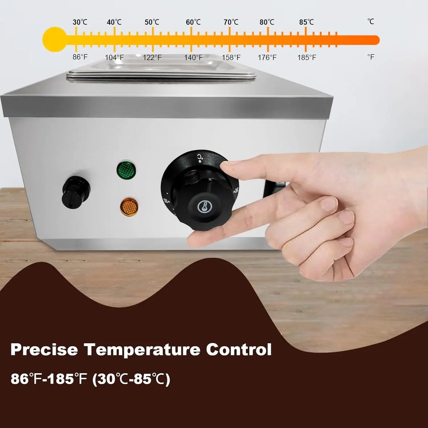 Chocolate Melting & Tempering Machine – 2/3 Tank Stainless Steel with Lid