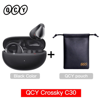 QCY Crossky C30 Ear Clip Bluetooth 5.4 Earphones – Open Ear Sports TWS, Dual-Connection