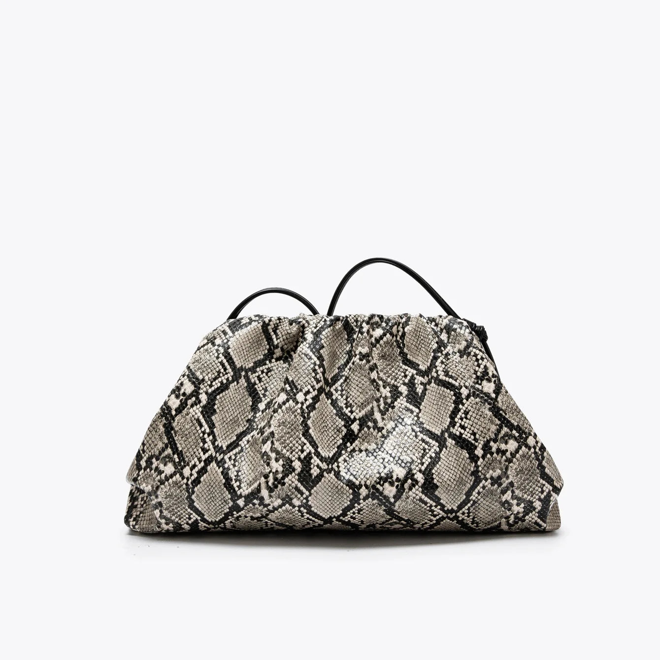 Ruched Snake Pattern Dumpling Shoulder Bag