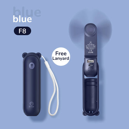 JISULIFE Portable Handheld Fan with Power Bank & Flashlight