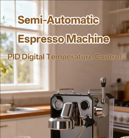 CAFOVO G3006 Espresso Machine – 15 Bar, 220V, Stainless Steel, Black/White