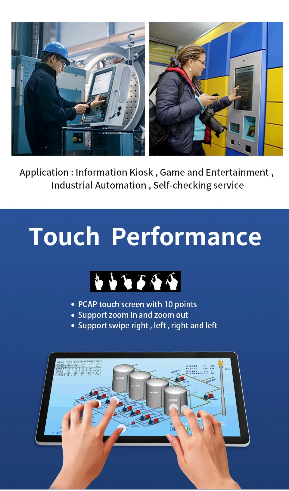 Industrial Touch Panel PC 15.6"/17.3"/18.5" – Android 11/Win 10, Waterproof, Wall Mount