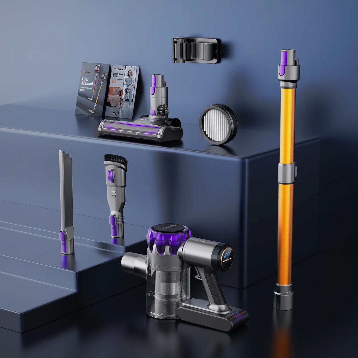 YISORA S3P Cordless Vacuum Cleaner – 40Kpa, 55 Min, Touchscreen, Pet Hair