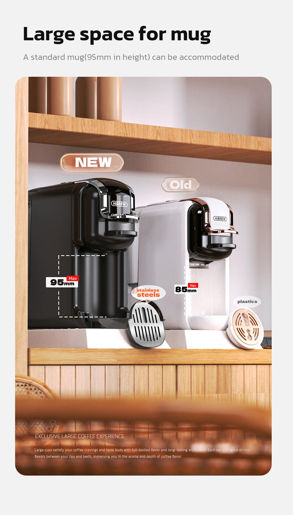 HiBREW H2B 5-in-1 Multiple Capsule Coffee Machine – 20Bar, Nespresso, Dolce Gusto & More