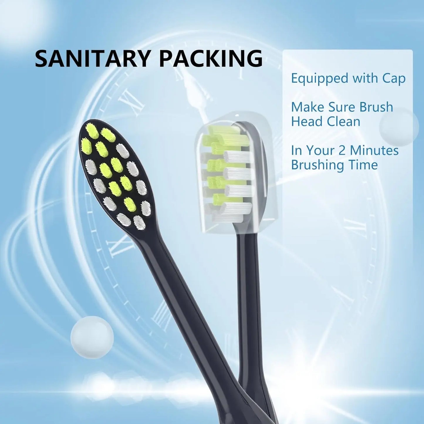 Set of R.E.D. Shopping electric toothbrush replacement heads with soft bristles for adults, available in 4, 6, or 8 pack.
