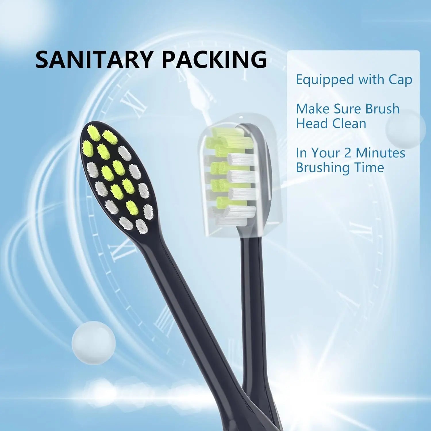 Set of R.E.D. Shopping electric toothbrush replacement heads with soft bristles for adults, available in 4, 6, or 8 pack.