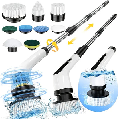 9-in-1 Electric Rotating Cleaning Brush | Wireless | Replaceable Heads | Telescopic Handle