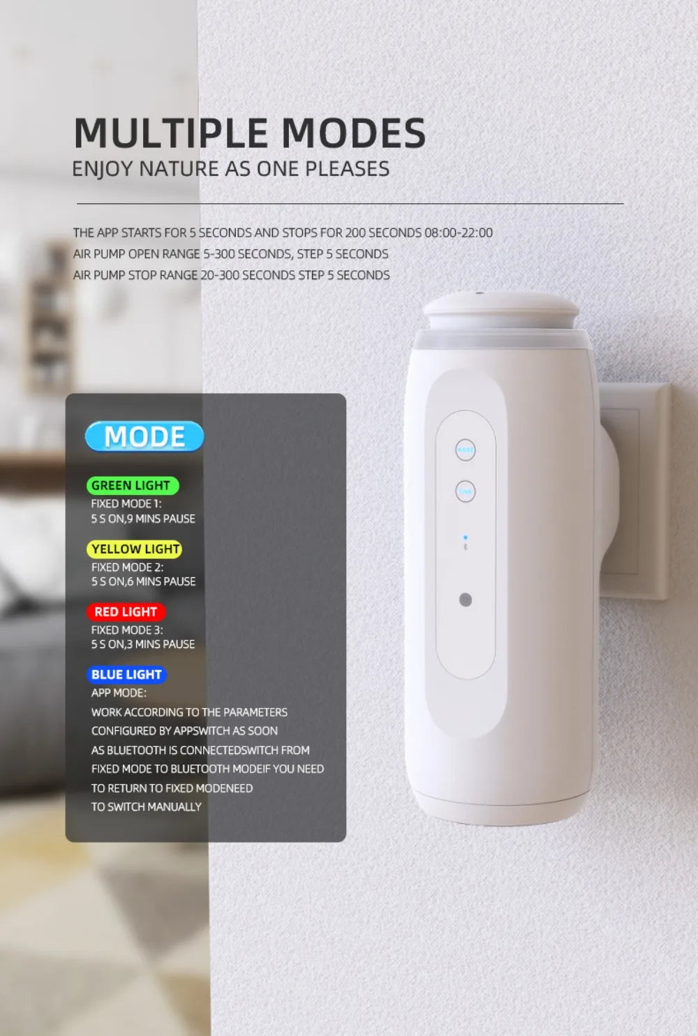 Wall Plug Aroma Diffuser 300m³ — Waterless, Smart Scent Machine, Electric Room Fragrance Diffuser