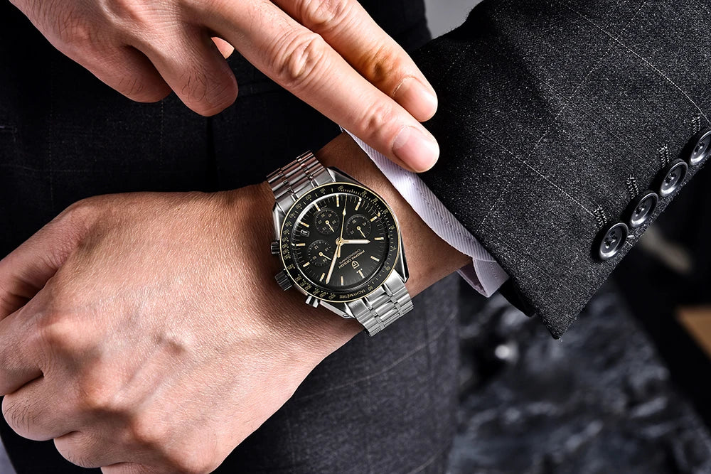PAGANI DESIGN 1701 V5 Men's Luxury Quartz Chronograph Watch – AR Sapphire Glass, 100M Waterproof