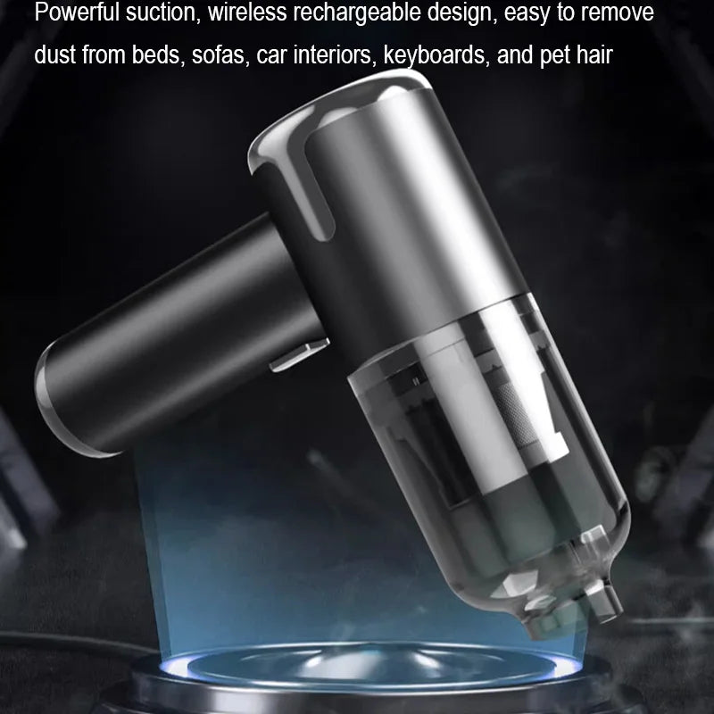 Portable R.E.D. Shopping Mini Wireless Car Vacuum Cleaner with 80W power, handheld design for blow and vacuum functions.