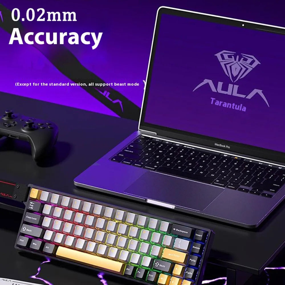 R.E.D. Shopping Aula Win68 HE magnetic hot swap RGB gaming keyboard with mechanical keys for PC gaming, wired connection.