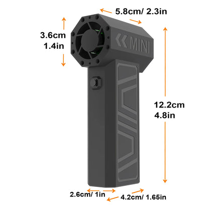 Mini Turbo Jet Fan Air Duster 200000RPM – Rechargeable Electric Blower, Adjustable Speed, LED Light