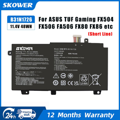 ASUS TUF FX504 / FX505 / ROG A15 / A17 Replacement Battery B31N1726 48Wh