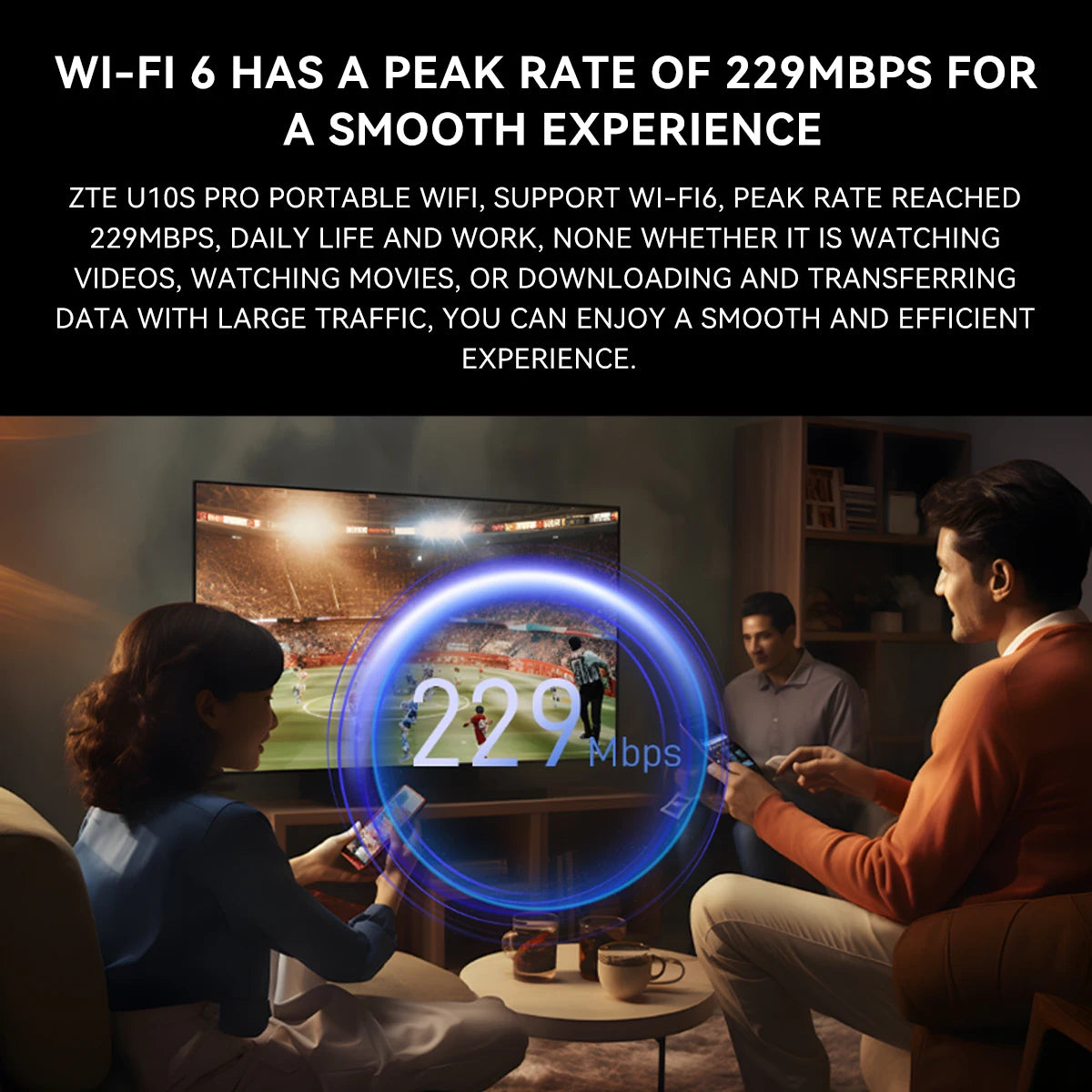 ZTE U10S Pro 4G LTE WiFi 6 Pocket Router | 229Mbps | 3000mAh | 32 Users | SIM Card MiFi Hotspot