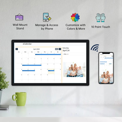 R.E.D. TouchWo 15.6-43 inch smart digital family calendar and chore chart display with colorful interface and interactive features