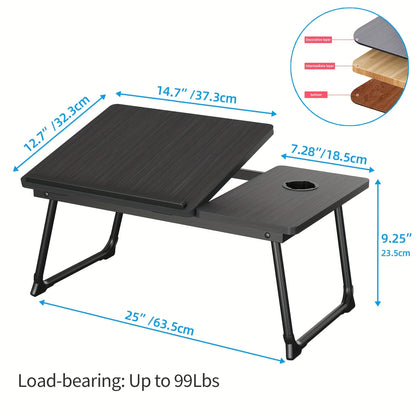 Foldable Laptop & Dining Tray Table – Adjustable Bed & Sofa Notebook Stand