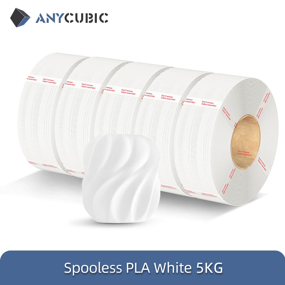 ANYCUBIC 10KG Spooless PLA Filament 1.75mm – Refill for Kobra 3 & S1C