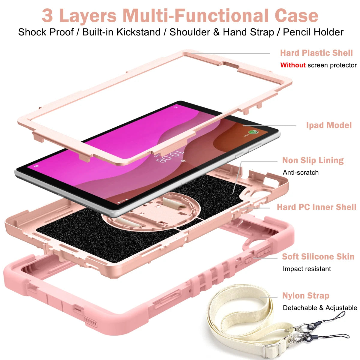360 Rotating Kids Case for Lenovo Tab M10 HD Gen2 TB-X306 – Shockproof, Kickstand, Shoulder Strap