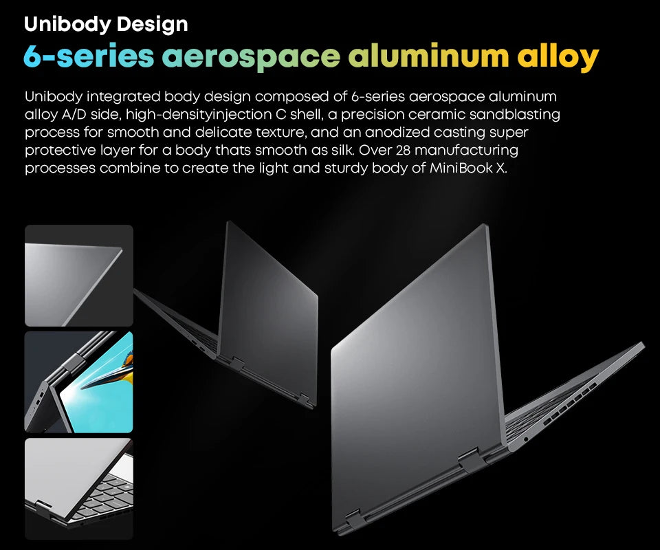 CHUWI MiniBook X 2-in-1 Laptop – Intel N150, 16GB LPDDR5, 512GB SSD, 10.51" 2K Touch, Windows 11
