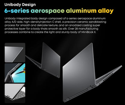 CHUWI MiniBook X 2-in-1 Laptop – Intel N150, 16GB LPDDR5, 512GB SSD, 10.51" 2K Touch, Windows 11