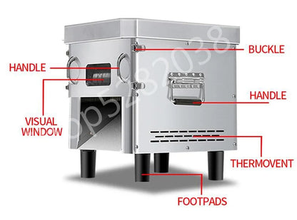 850W Commercial Meat Cube Cutter & Slicer Machine – Adjustable Cut Size, Fresh Meat Dicer