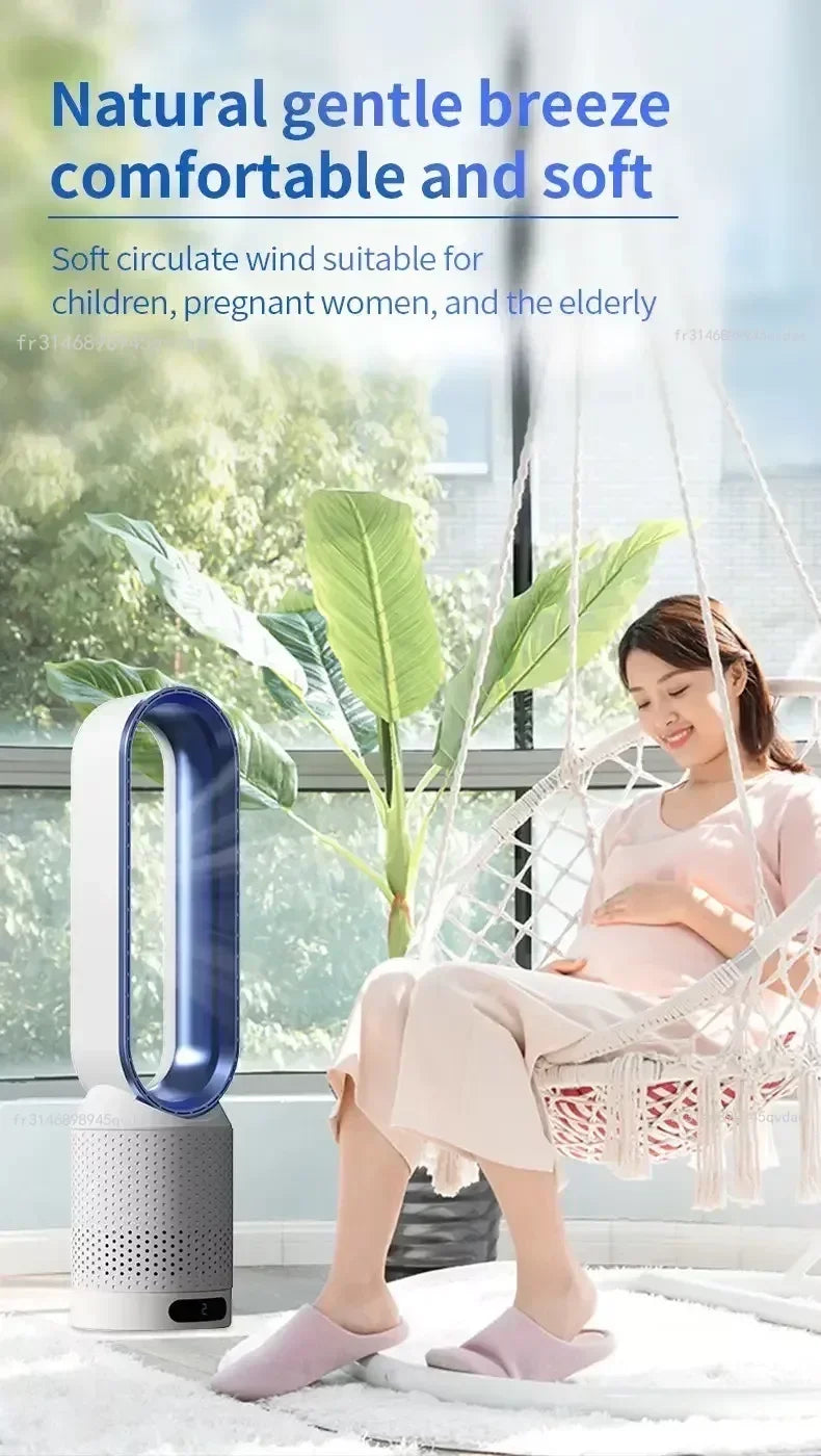 INSIS FEMME Bladeless Tower Fan – Ultra-Quiet Air Purification Circulation, Desk & Floor, Remote Control Option