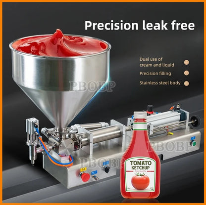 Pneumatic Paste & Liquid Filling Machine – Adjustable Cream Filler with 30L Hopper
