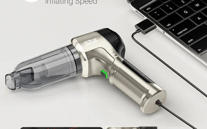 SZUK portable car vacuum cleaner by R.E.D. Shopping, 100W, 15KPa, wireless handheld with 3-in-1 design for home and vehicle cleaning.