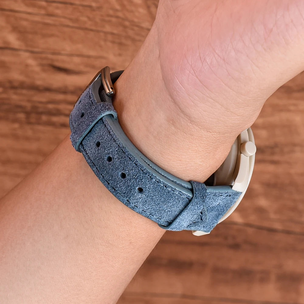 Vintage Suede Leather Watch Band – Quick Release 18/19/20/22mm for Men & Women