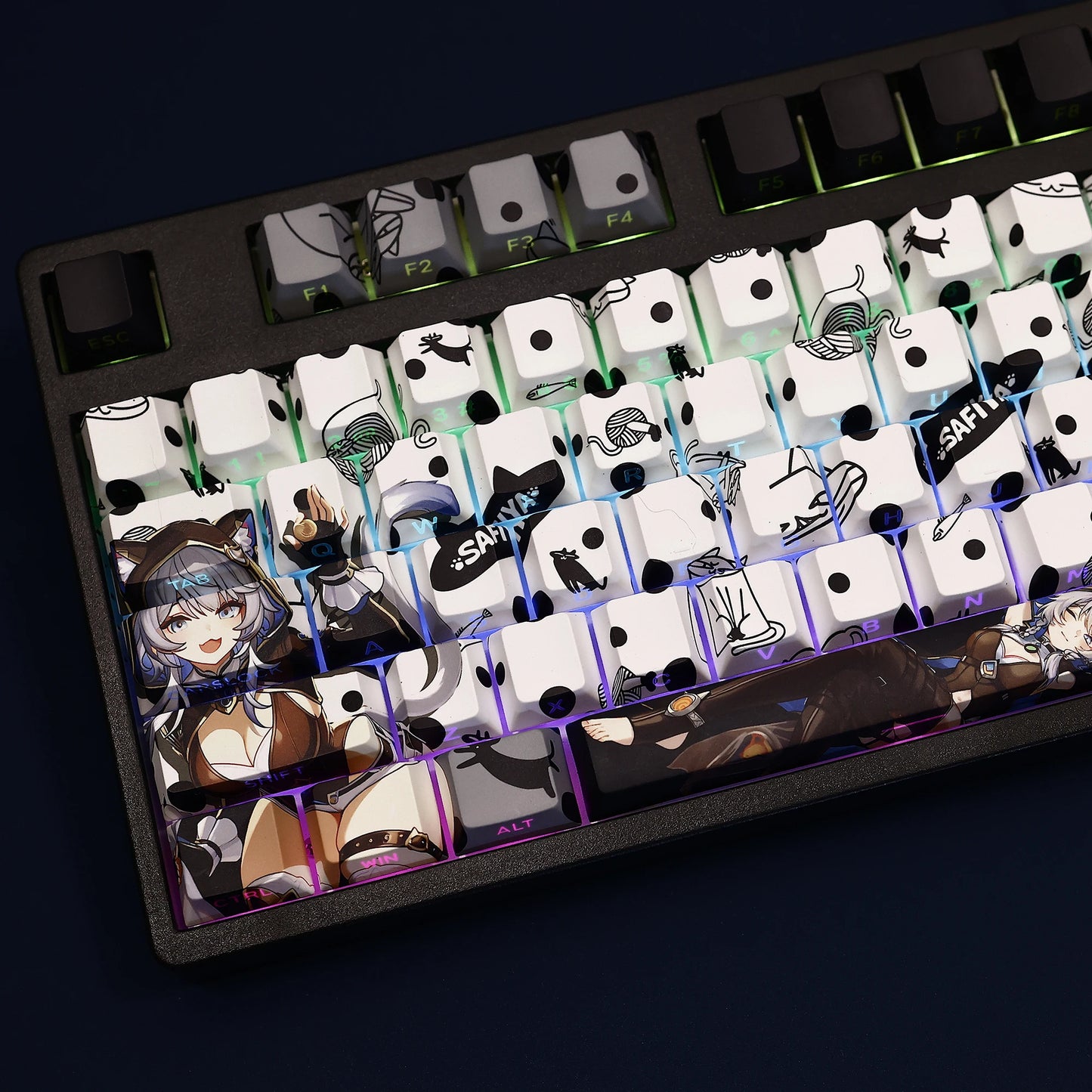 Honkai Star Rail Cipher PBT Keycaps – 108 Keys, Dye-Sub, Backlit, 61/87/104/108 Layout