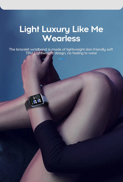 R.E.D. 116Plus Smart Watch with fitness tracker, heart rate monitor, and sleep tracking features, black digital display