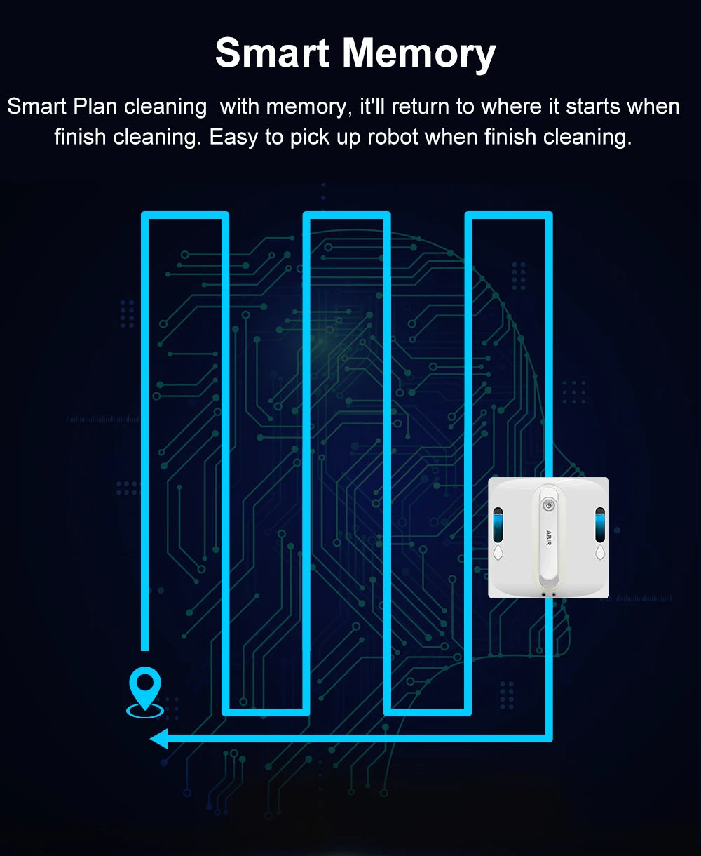 ABIR WD9 Robot Window Vacuum Cleaner – 9000Pa, 4-Way Water Spray, Laser Sensor, Wet & Dry