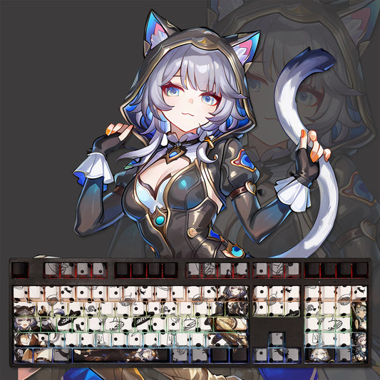 Honkai Star Rail Cipher PBT Keycaps – 108 Keys, Dye-Sub, Backlit, 61/87/104/108 Layout