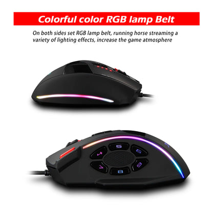 ZELOTES C13 Wired Gaming Mouse | 13 Keys | 10000 DPI | RGB | Laser Sensor | For Laptop & PC