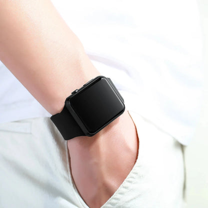 Digital LED watch with sport silicone wristband, R.E.D. Shopping; sporty accessories and jewelry for active wear.