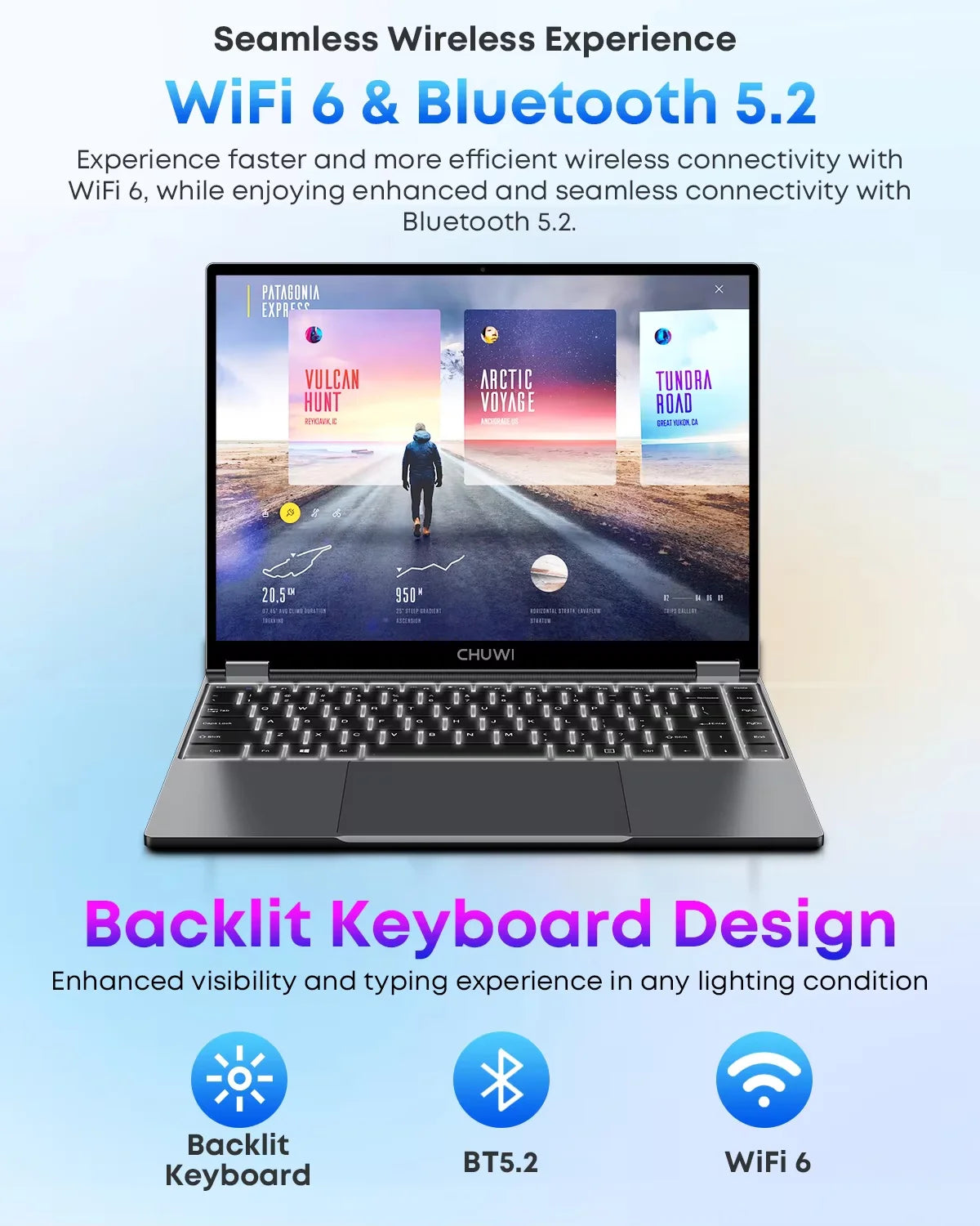 CHUWI FreeBook 2-in-1 Laptop – 13.4" Touch Screen, Intel N150, 16GB RAM, 512GB SSD, Windows 11