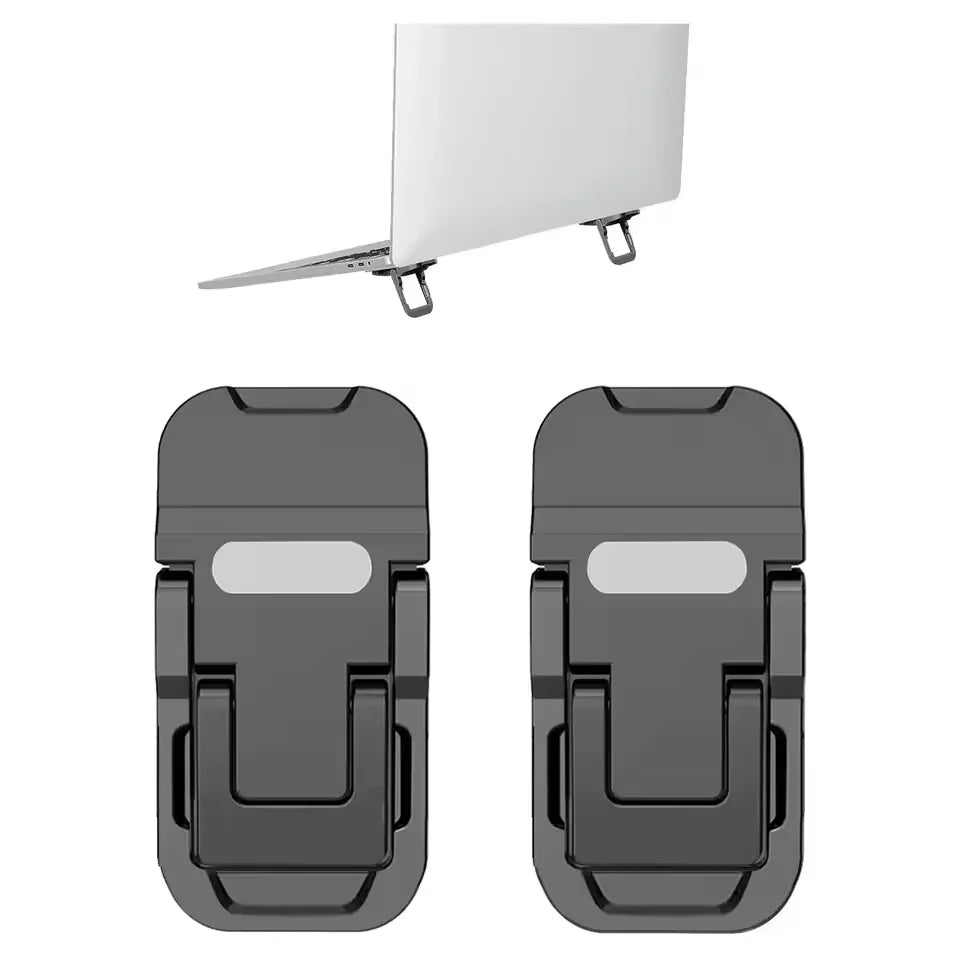 Portable Zinc Alloy Laptop Stand – Foldable, 2 Adjustable Angles, for MacBook & Notebooks
