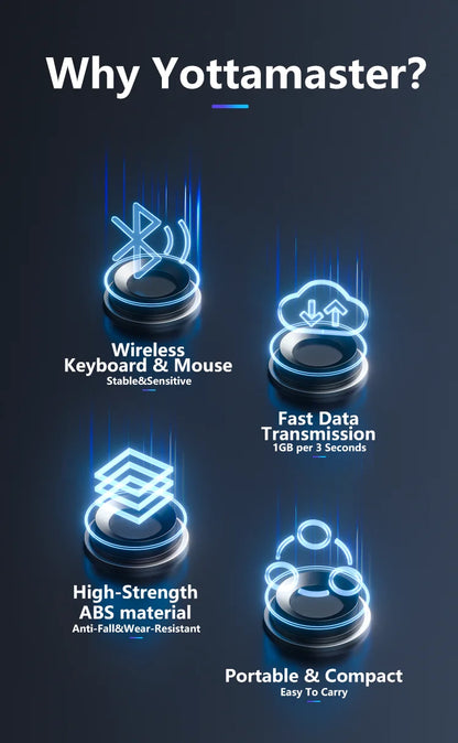 Yottamaster 4-in-1 USB 3.0 Hub | 5Gbps | Ultra-Slim OTG Adapter | USB-A & Type-C | For PC & Mac