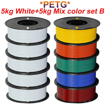 KINGROON 10KG 3D Printer Filament Bundle – PLA & PETG, 1.75mm Mixed Colors