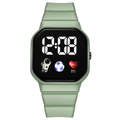 YIKAZE Kids LED Digital Watch – Silicone Strap, Cartoon Sport Wristwatch for Boys & Girls