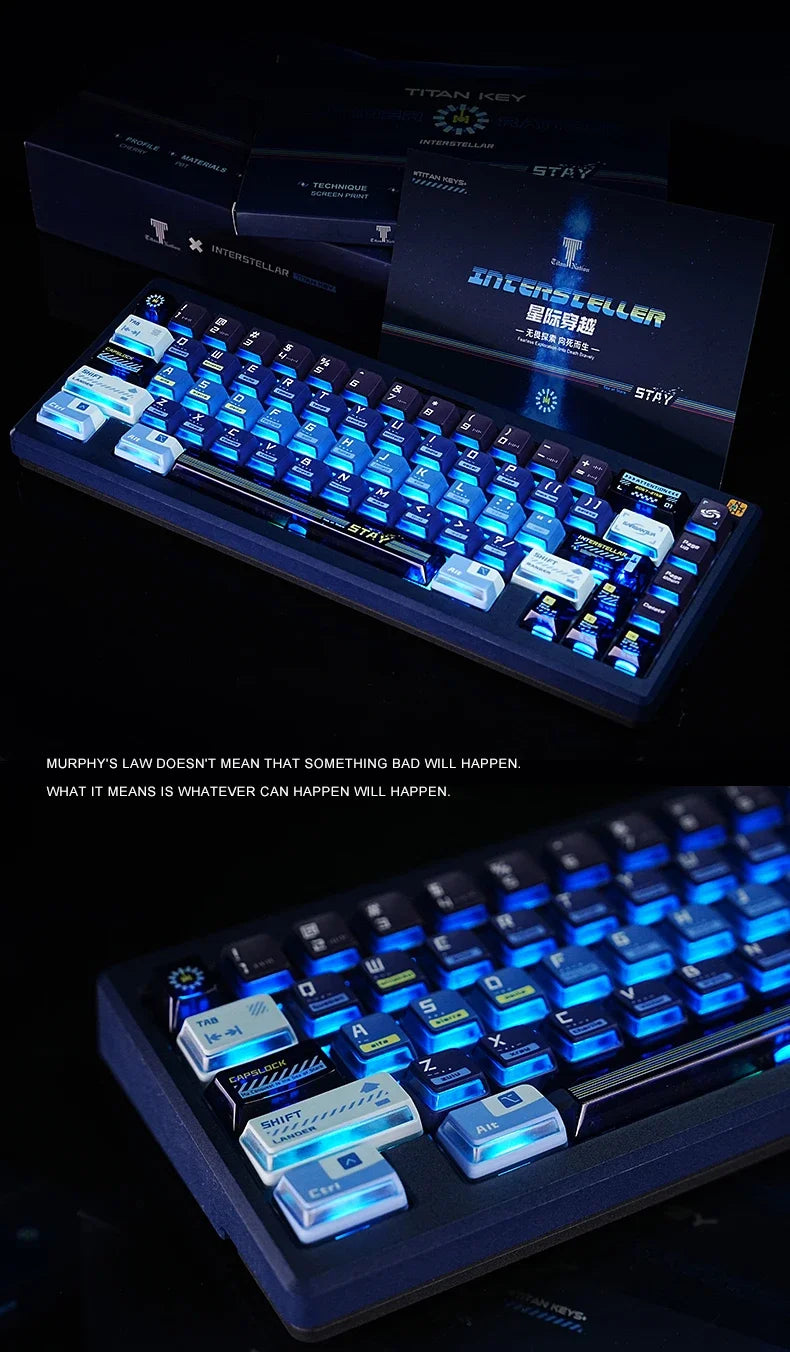 Titan Nation Interstellar Crossing Keycaps Original Height PBT Material PC Transparent Thermally Sublimated HighQuality 144 Keys