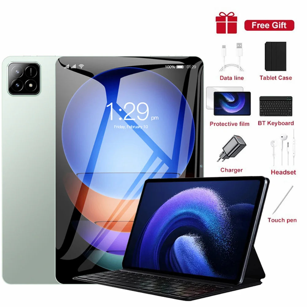 Android Tablet 10.1" | 4GB+32GB | Dual SIM 4G | 4000mAh | WiFi | With Optional Keyboard